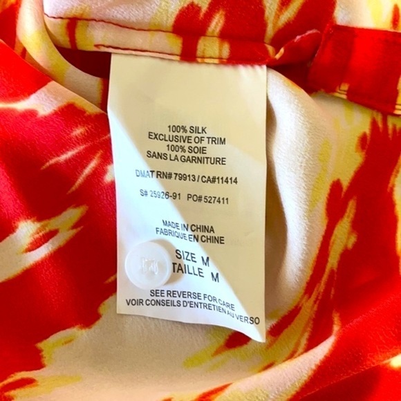 Collection P Orange Yellow 100% Silk Dress Size M - Picture 10 of 11